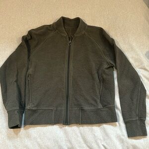 Lululemon bomber style jacket textured olive green